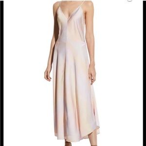 Vince Dreamy Dress  - watercolor silk dress with shades of pink